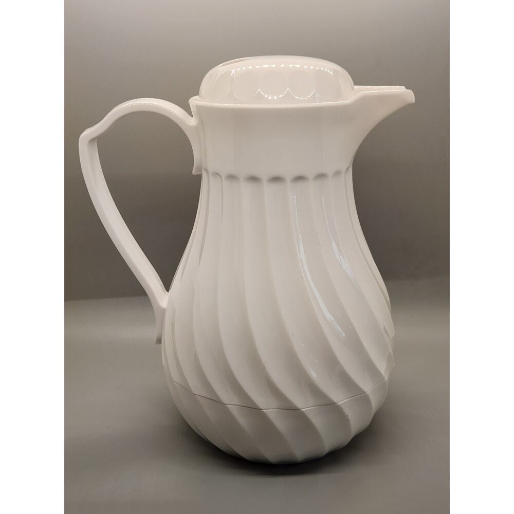 CONNOISSERVE 4022 Insulated HOT/COLD Pitcher Carafe Swirl White 40 oz